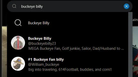 Screenshot of Buckeye Billy's Twitter