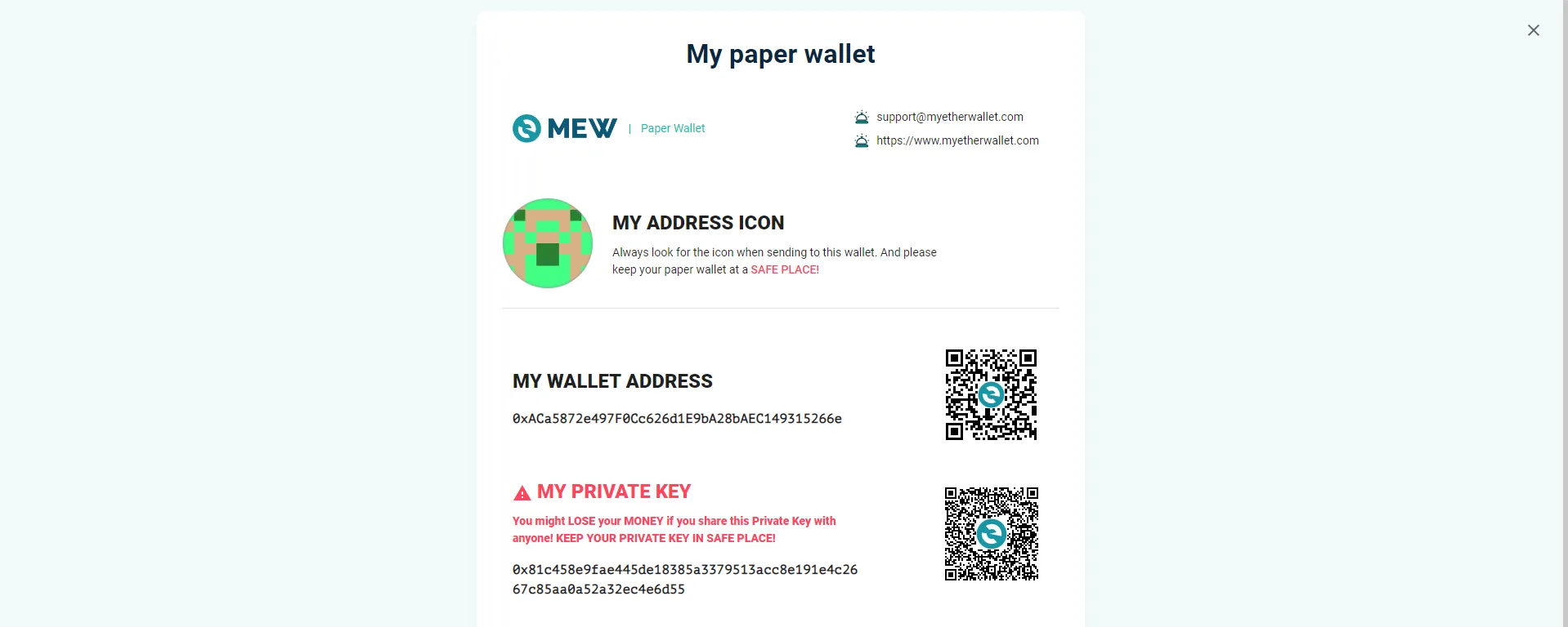 Viewing wallet